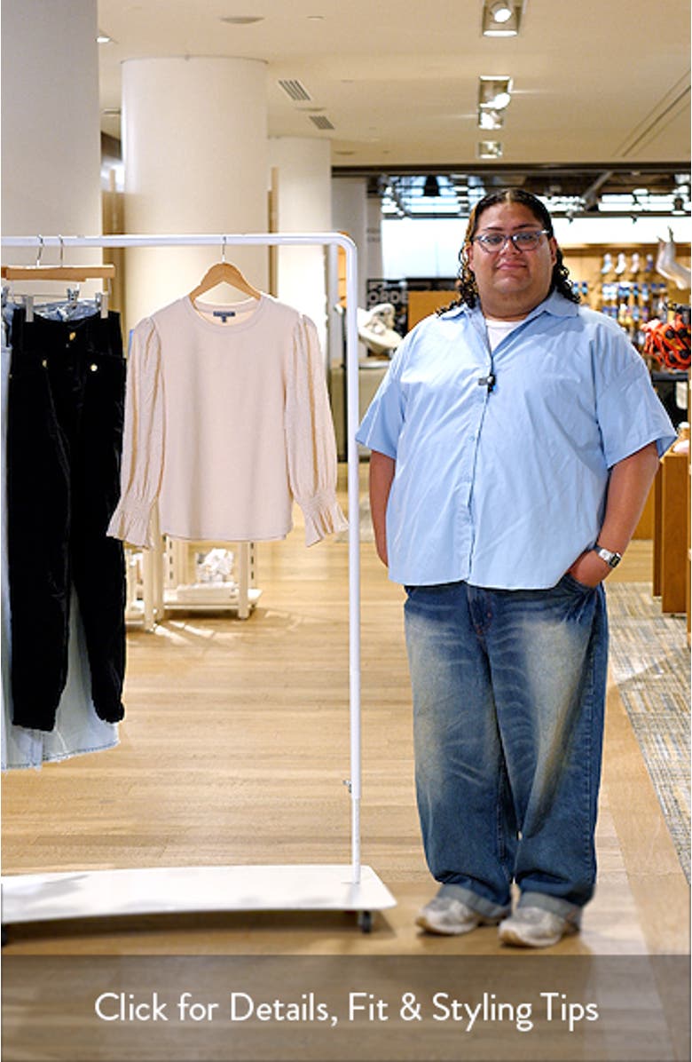 Mixed Media Smocked Sleeve Top, sales video thumbnail