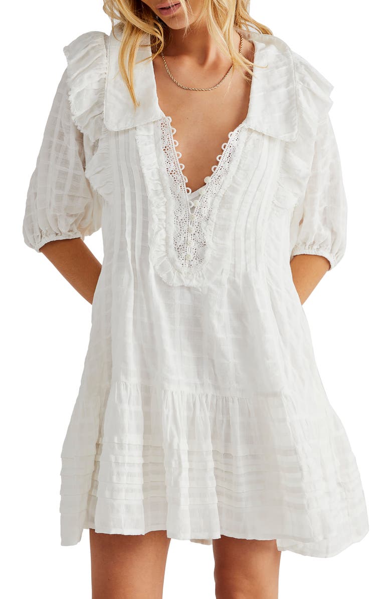 Free People Elora Tonal Windowpane Check Minidress, Main, color, 