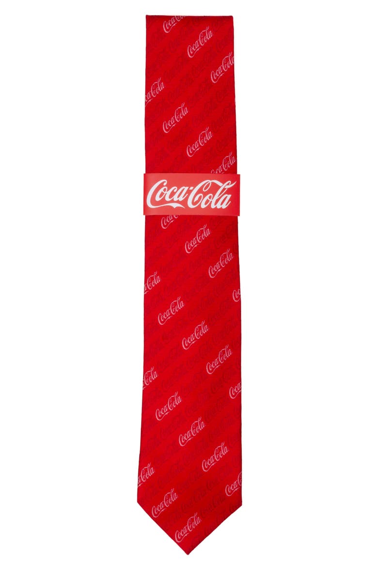 Coca-Cola® Logo Red Silk Blend Tie, Alternate, color, RED