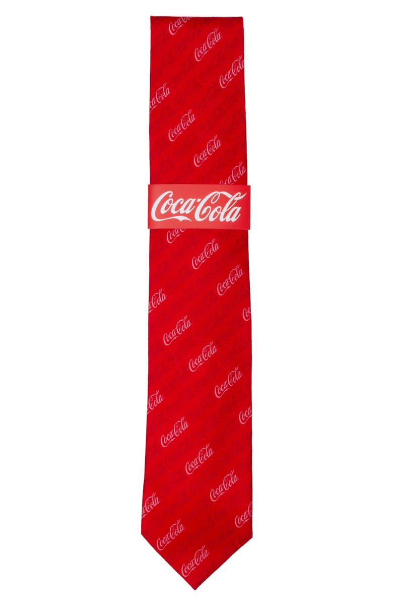 Cufflinks, Inc. Coca-Cola<sup>®</sup> Logo Red Silk Blend Tie, Alternate, color, Red