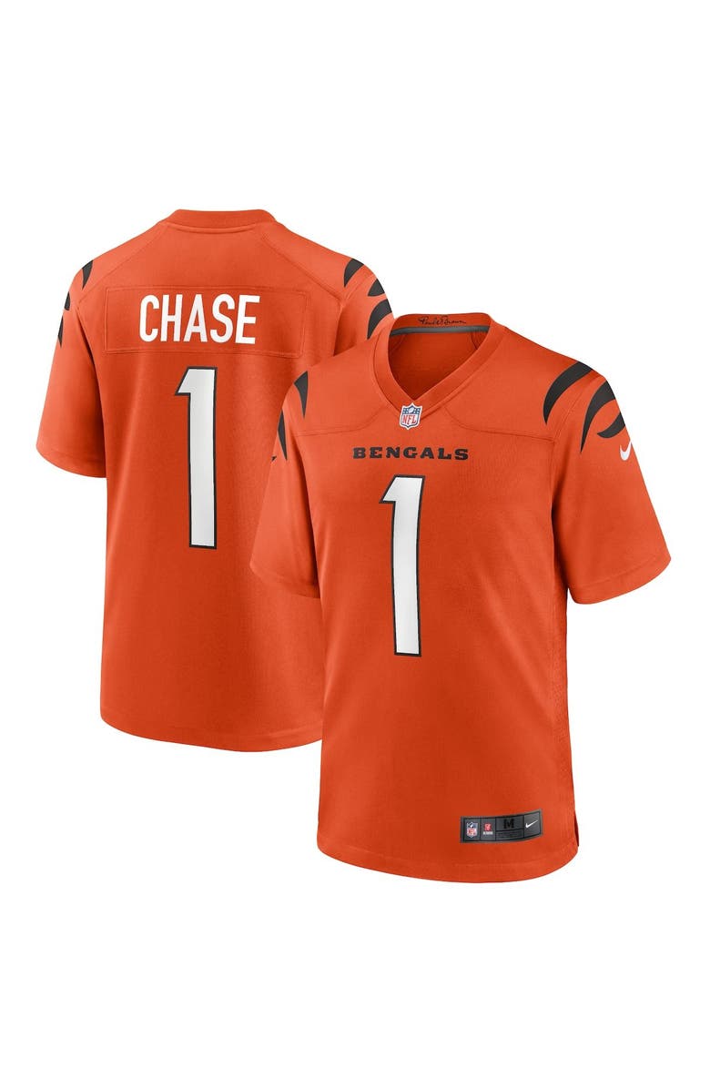 Nike Men's Nike Ja'Marr Chase Orange Cincinnati Bengals Alternate Game Jersey, Main, color, Orange
