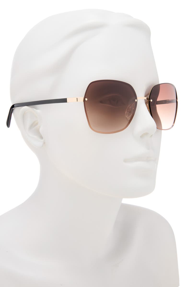 Ted Baker 59mm Gradient Square Sunglasses, Alternate, color, Gold