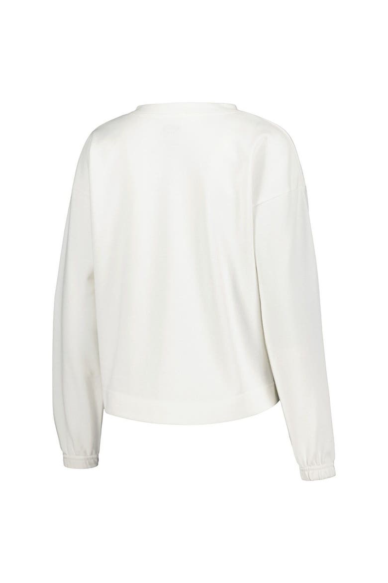 Women's Concepts Sport  White Brooklyn Nets Sunray Notch Neck Long Sleeve T-Shirt, Alternate, color, White