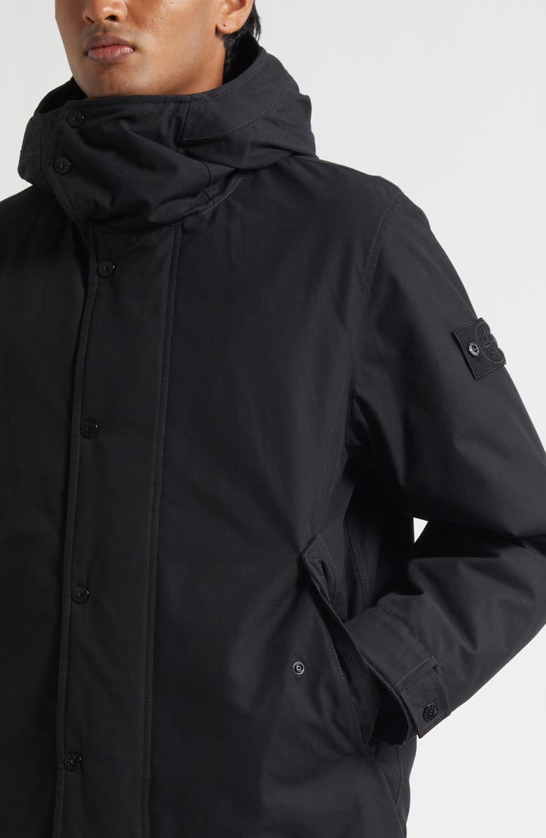 Stone Island Ghost Cotton Hooded Field Jacket, Alternate, color, V0029 Black