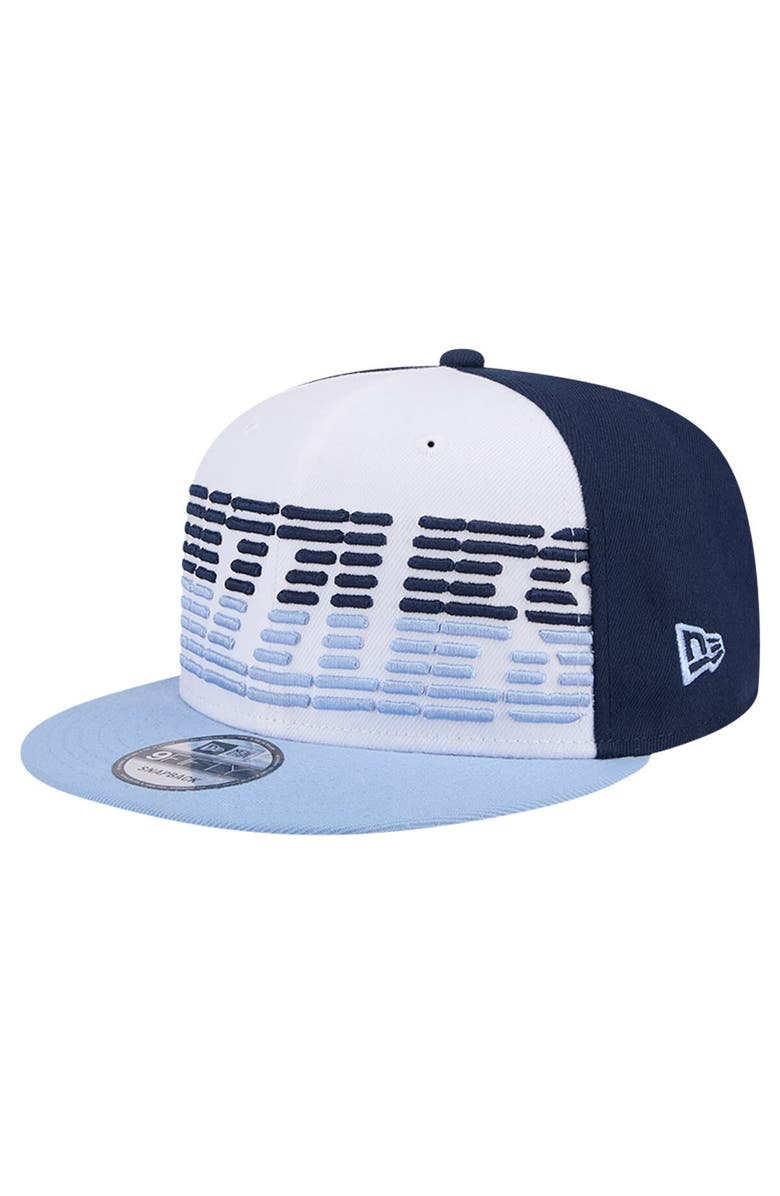 New Era Men's New Era White/Light Blue Memphis Grizzlies Throwback Gradient Tech Font 9FIFTY Snapback Hat, Alternate, color, White