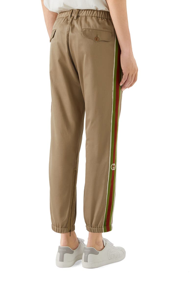 Stripe Cotton Pants, Alternate, color, BEIGE