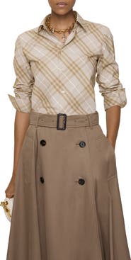 Burberry Simone Check Button-Up Shirt