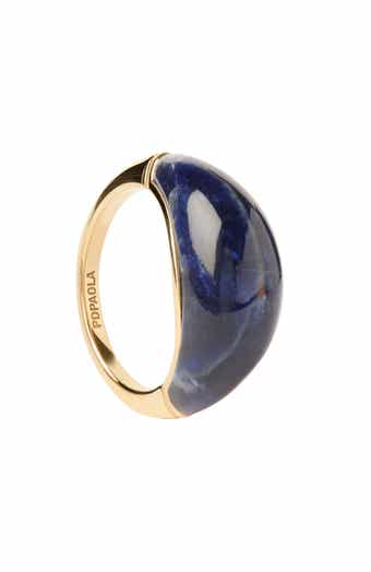 Lapis Curling Segments Ring Lapis Curling Segments Ring