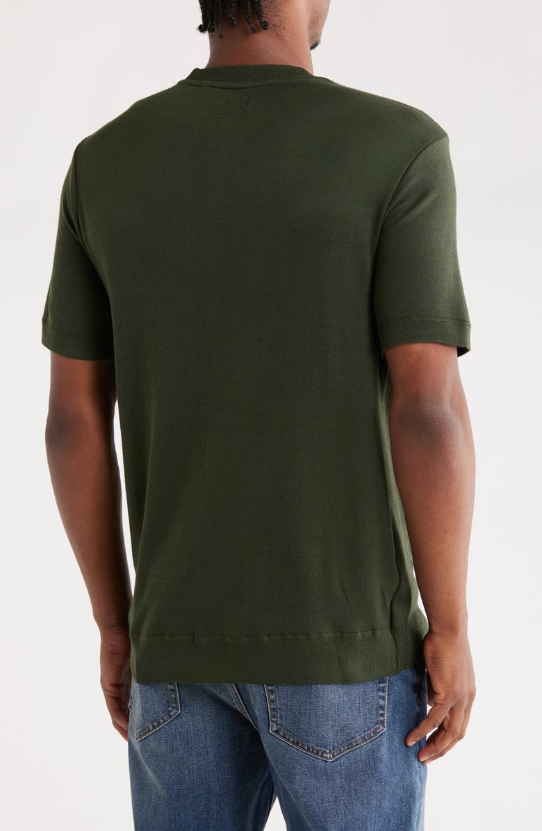 Buffalo Jeans Welburn Cable Stitch Short Sleeve Sweater, Alternate, color, Dark Green