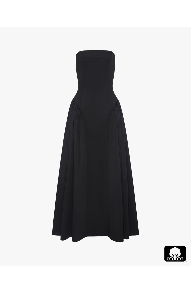 WeWoreWhat Strapless Corset Ruched Dress, Alternate, color, Black