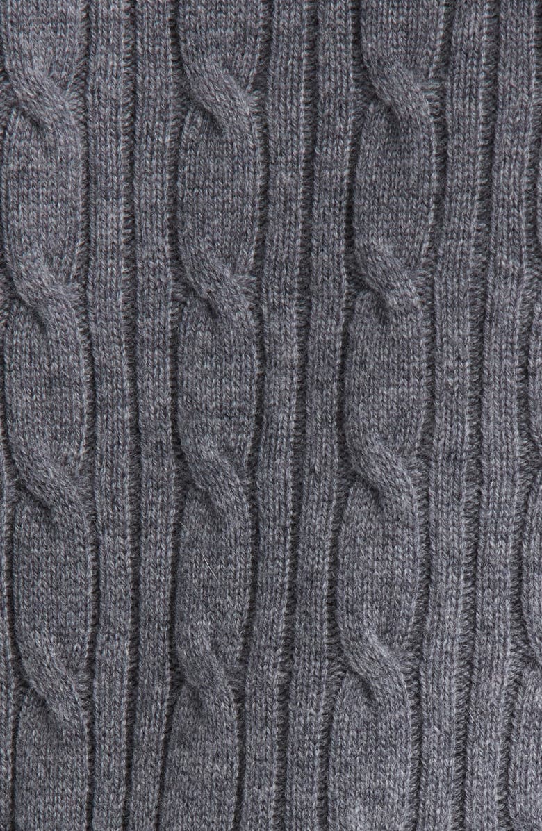 BOSS Hetico Cable Stitch Virgin Wool & Cashmere Sweater, Alternate, color, Medium Grey