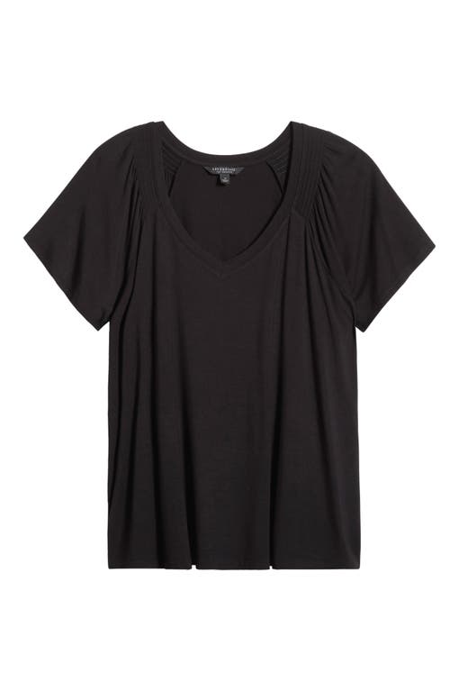 Liverpool Los Angeles V-neck Flutter Sleeve Jersey Top In Black