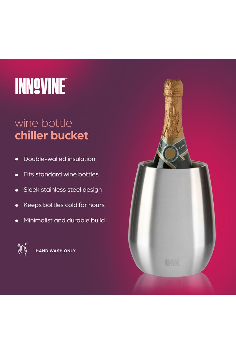 Wine Bottle Chiller Bucket, Alternate, color, Silver