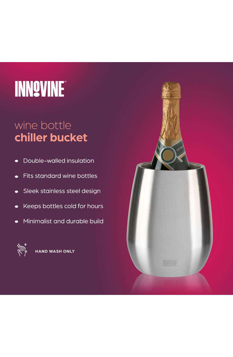 Innovine Wine Bottle Chiller Bucket, Alternate, color, Silver