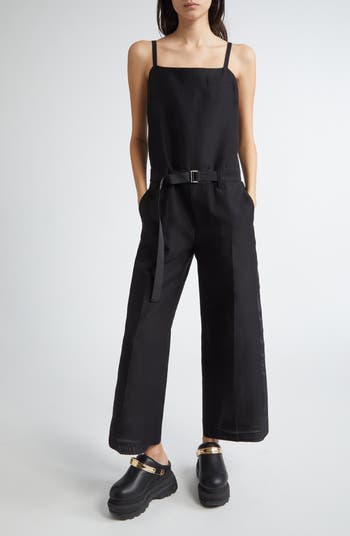 【sacai】Wool Silk Suiting Jumpsuit Sacai Belted Cotton & Silk Double Face Jumpsuit | Nordstrom