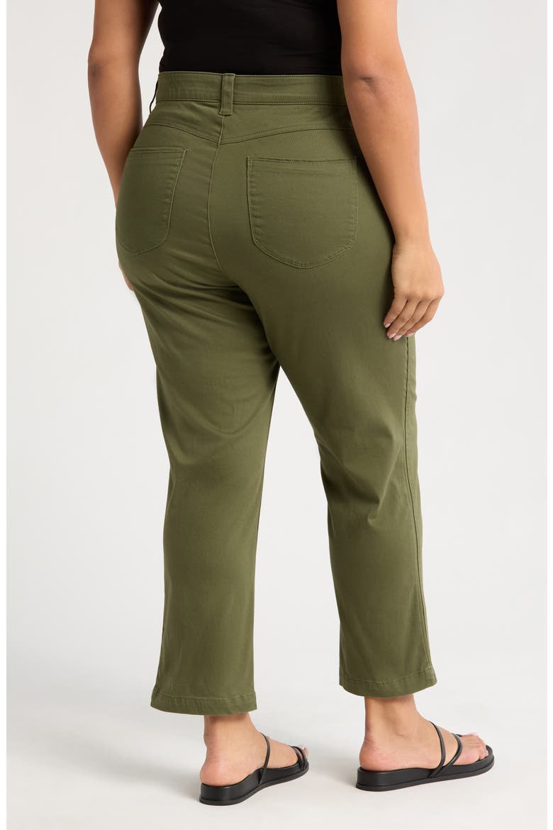 Skyrise Ankle Slim Straight Leg Twill Pants, Alternate, color, CELADON