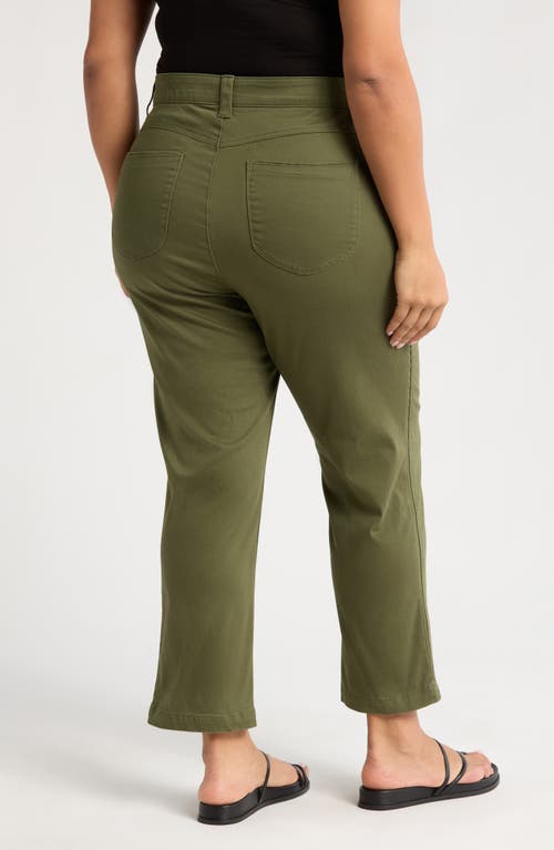 Wit & Wisdom Skyrise Ankle Slim Straight Leg Twill Pants In Celadon