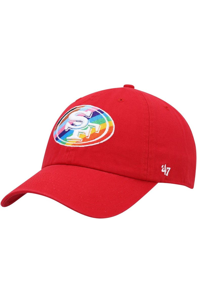 '47 Men's '47 Scarlet San Francisco 49ers Pride Clean Up Adjustable Hat, Main, color, 