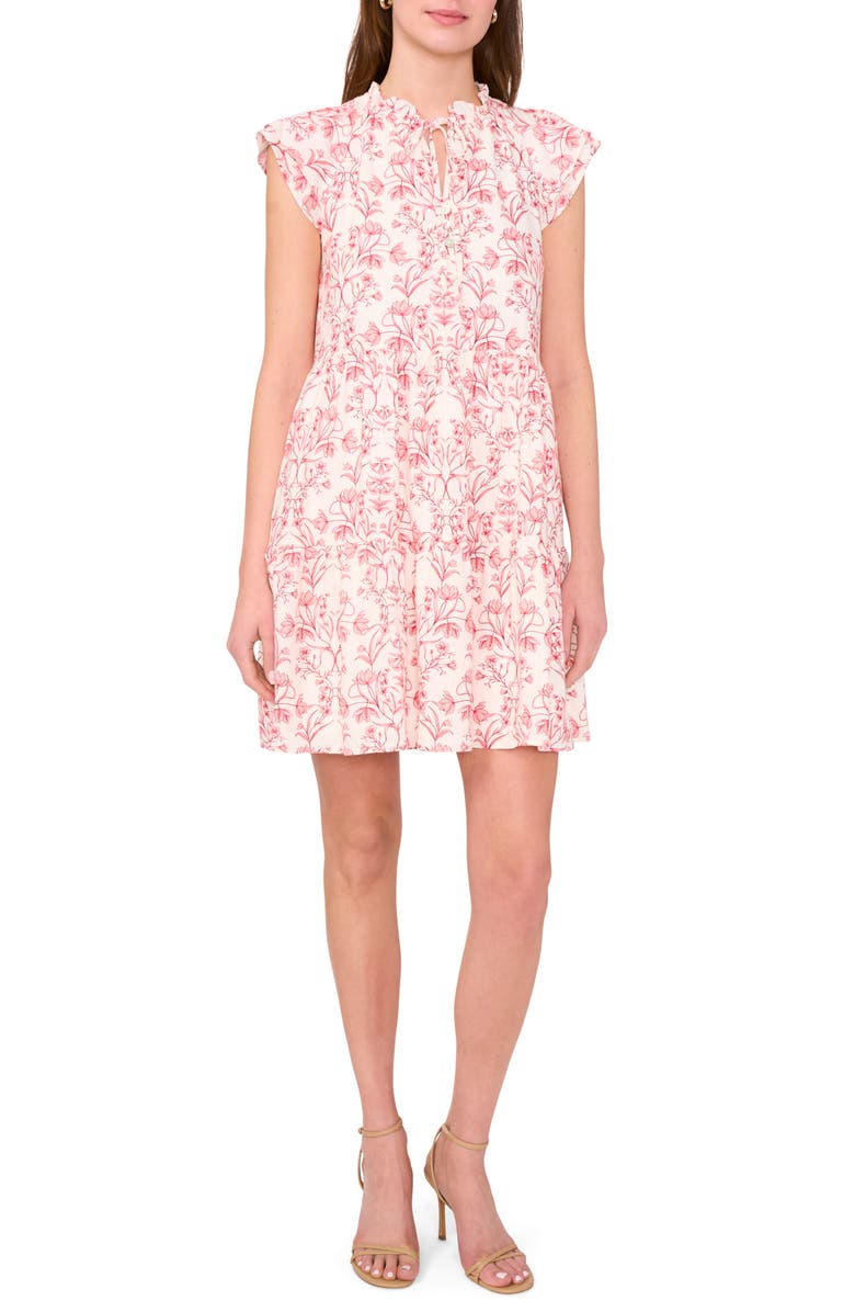 Halogen<sup>®</sup> Flutter Sleeve Tiered Dress, Main, color,
