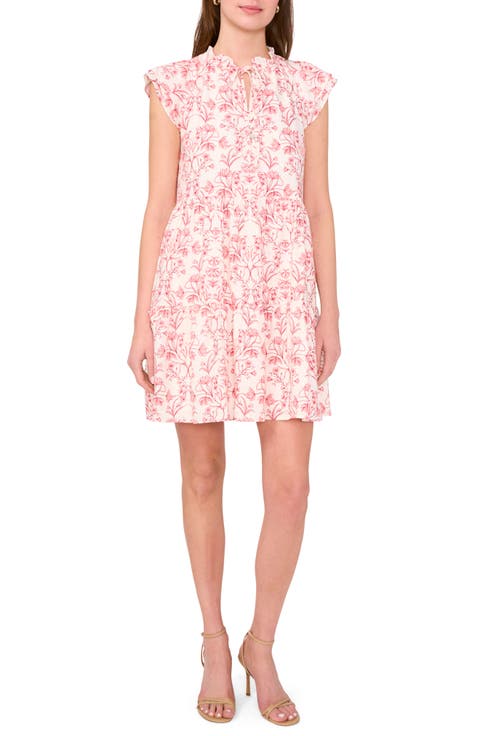Flutter Sleeve Tiered Dress