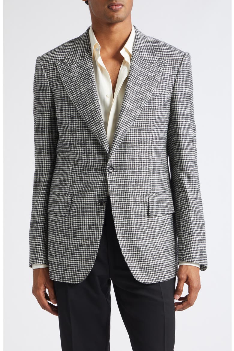 Shelton Single Breasted Wool Blend Sport Coat, Main, color, NWA BLACK/ WHITE