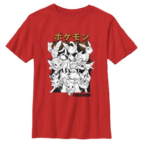 Boy's Pokemon Comic Book Eevee Evolutions  Graphic T-Shirt