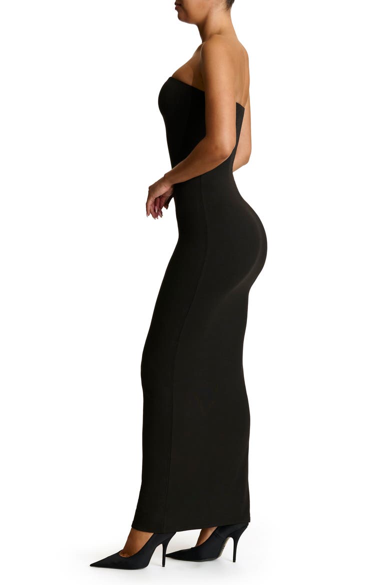 Strapless Maxi Dress, Alternate, color, BLACK
