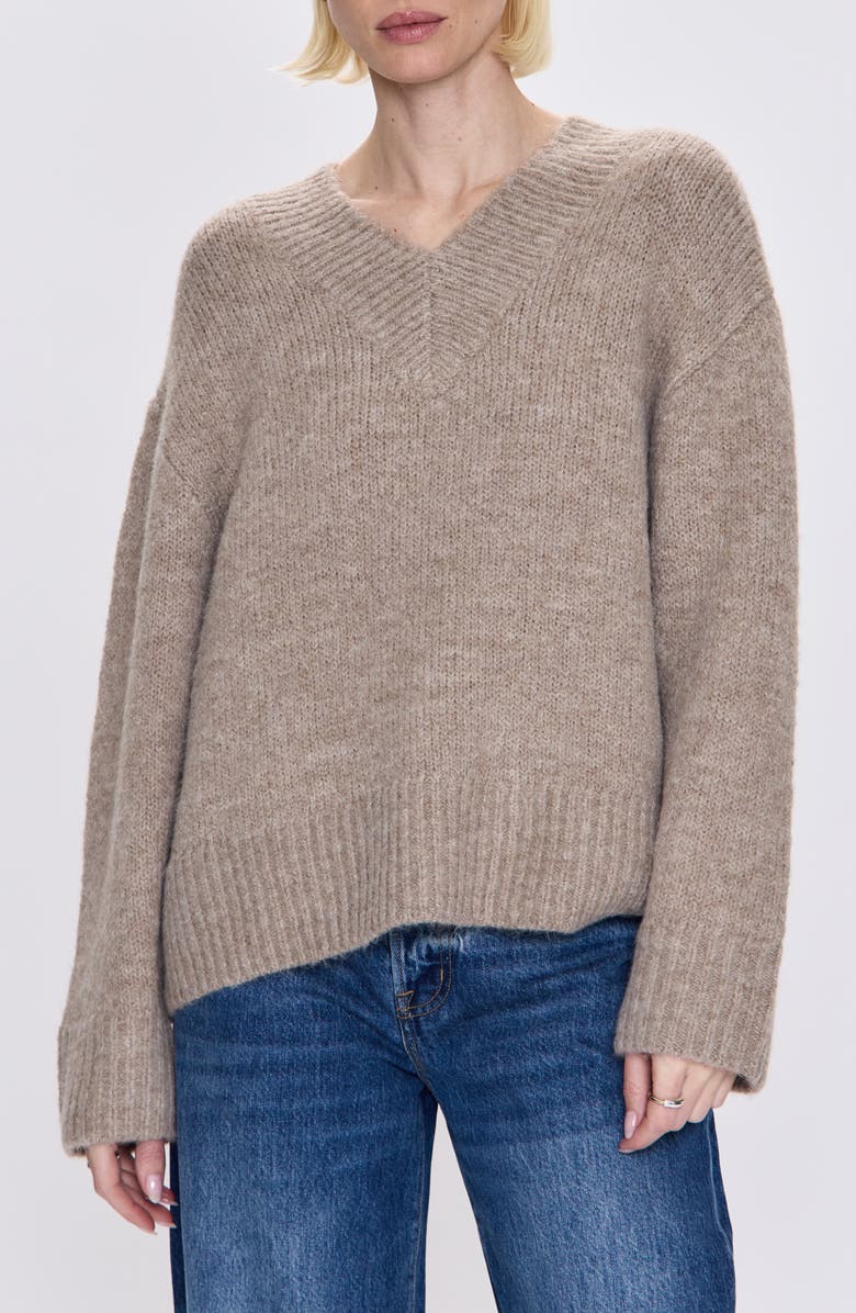 Pistola Talia V-Neck Sweater, Main, color, Taupe
