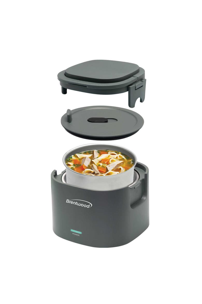 0.6L Portable Leakproof Electric Lunch Box in Black, Alternate, color, Grey