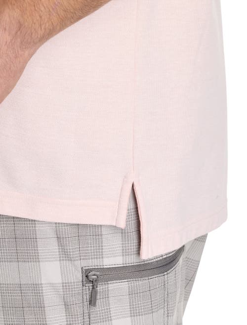 Harbor Bay By Dxl Big & Tall Oxford Tipped Polo Shirt In Pink