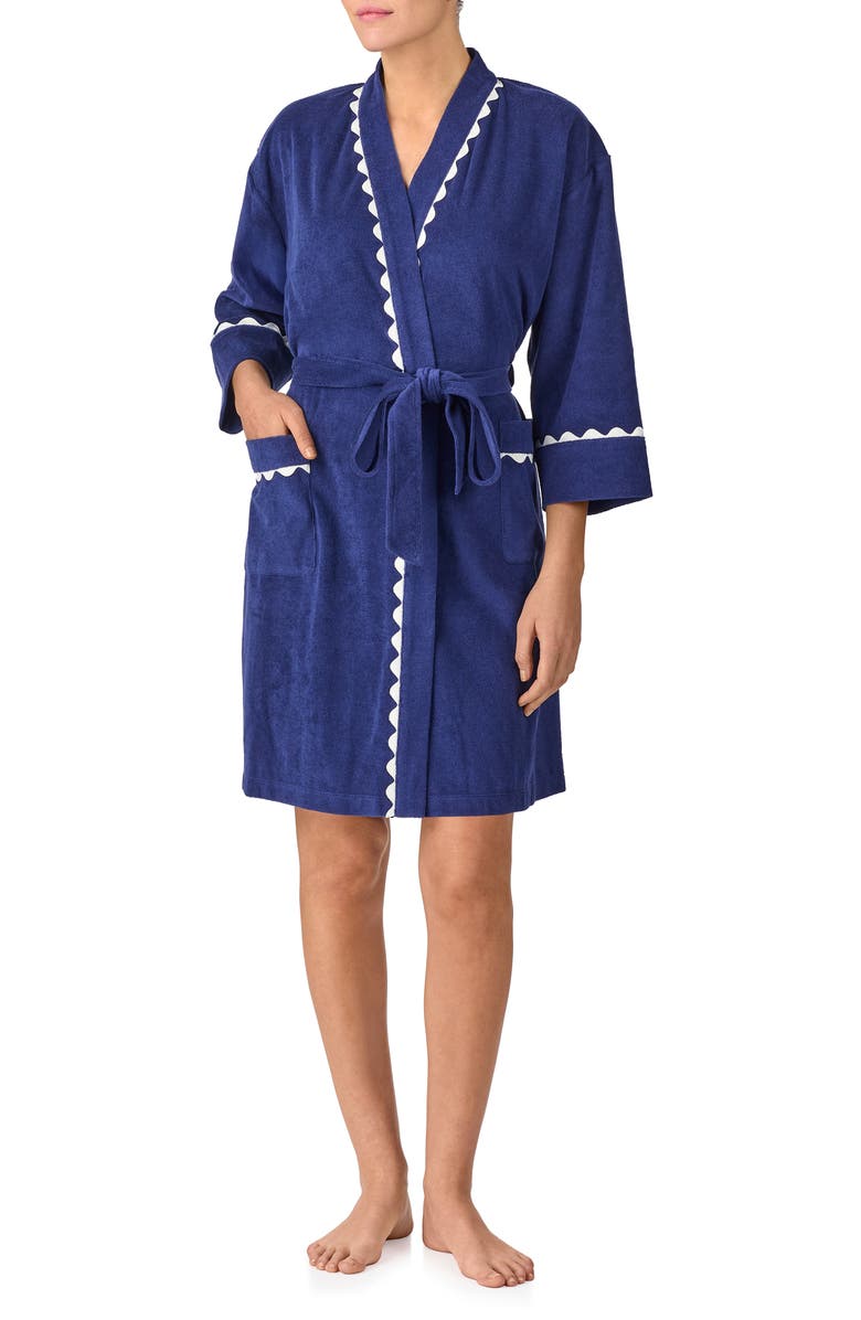 Kate Spade New York french terry short robe, Main, color,