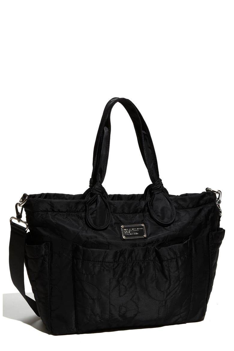 MARC BY MARC JACOBS 'Pretty Nylon Eliz-A-Baby' Diaper Bag, Main, color, BLACK