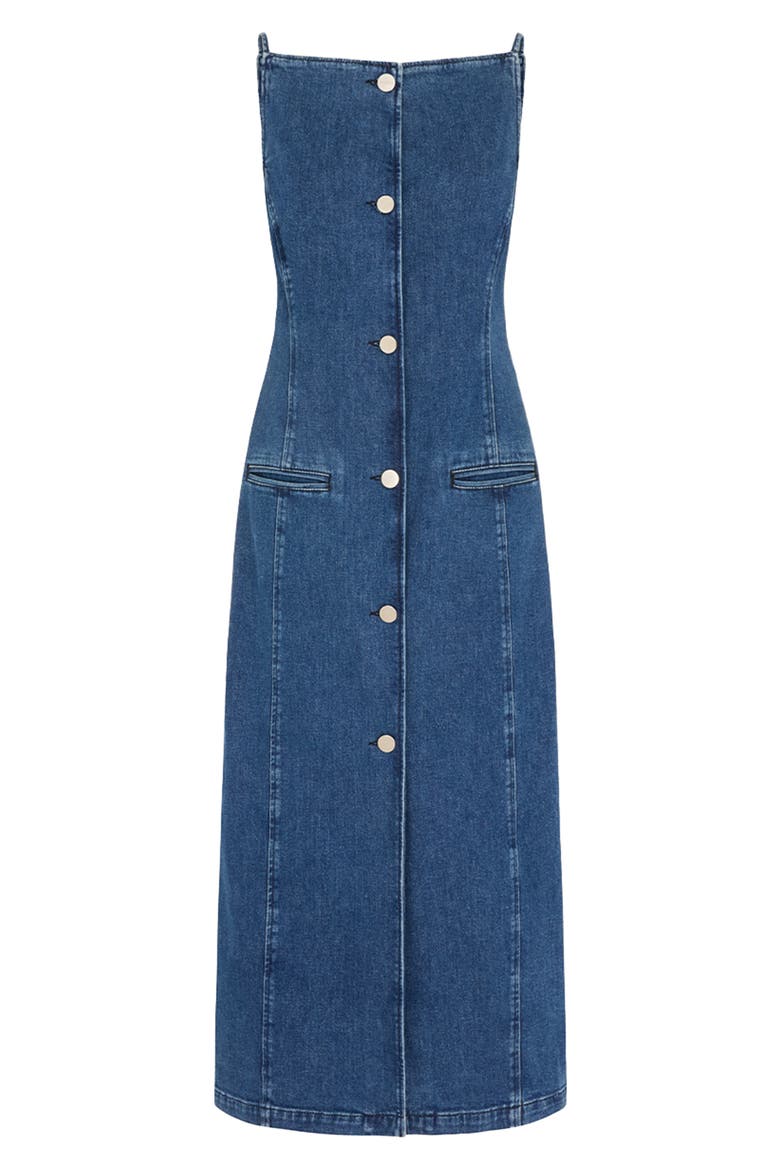 Sanitago Sleeveless Denim Dress, Alternate, color, MID BLUE