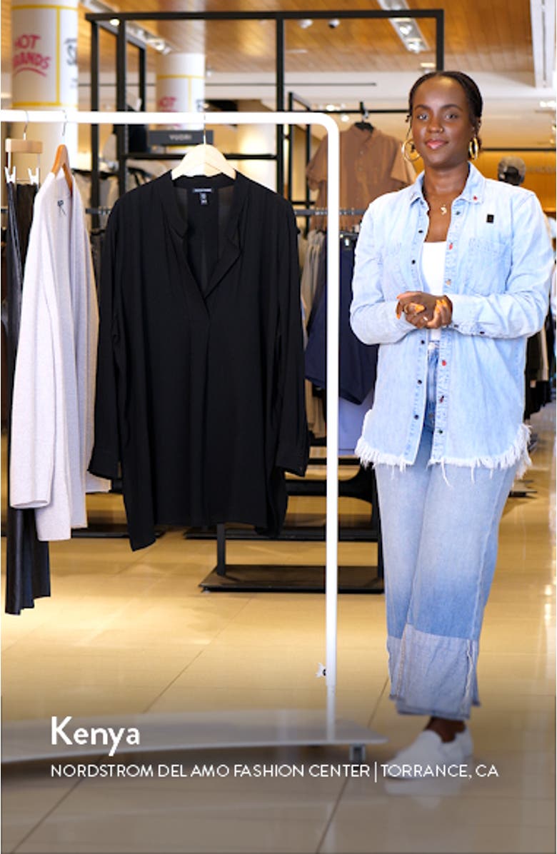 Silk Stand Collar Tunic Top, sales video thumbnail