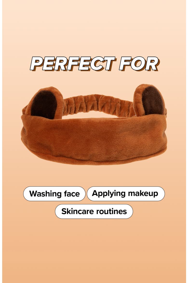 Brown Bear Facial Skin Care Headband, Alternate, color, BROWN