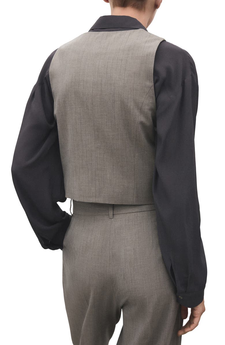 MANGO Pinstripe Vest, Alternate, color, Grey