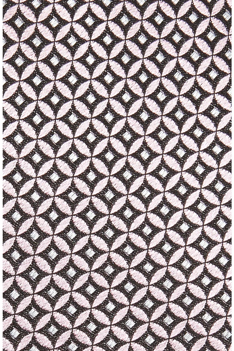 Ermenegildo Zegna Geometric Silk Tie, Alternate, color, MEDIUM PINK FAN