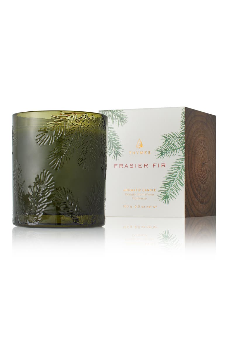 Frasier Fir Green Glass Jar Candle, Main, color, GREEN