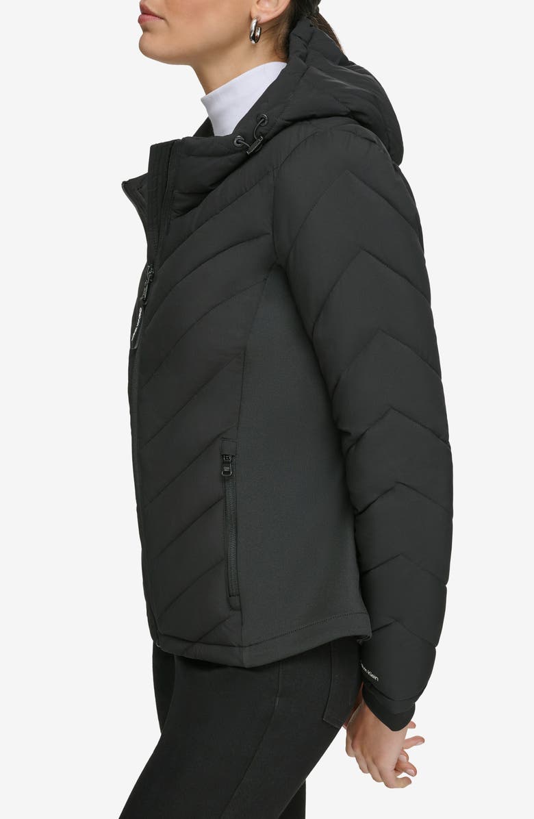 Calvin Klein Packable Chevron Quilt Scuba Puffer Jacket, Alternate, color, 