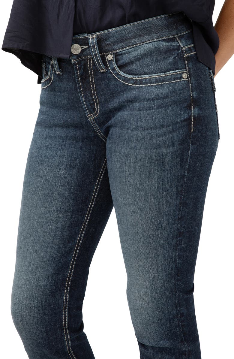 Silver Jeans Co. Suki Curvy Mid Rise Capri Jeans, Alternate, color, Indigo