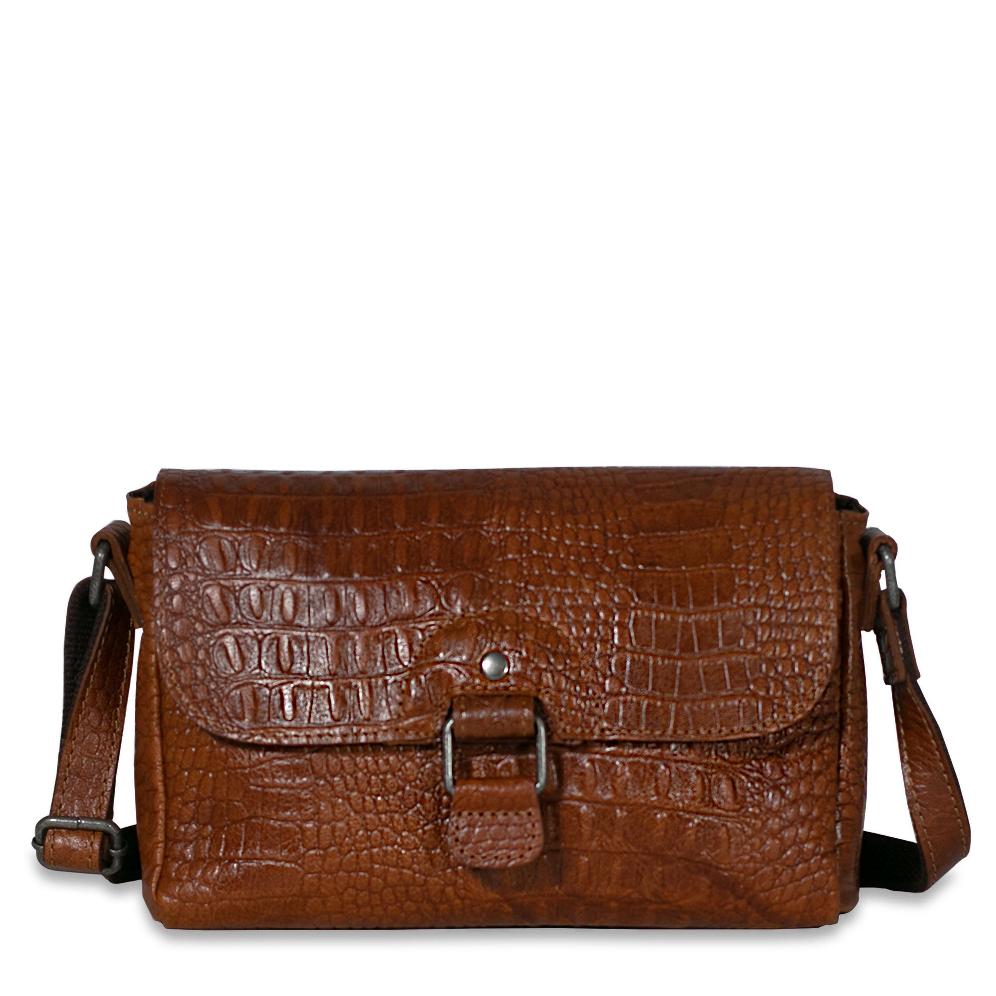 Hornback Croco Emma Petite Crossbody Bag, Main, color, Honey