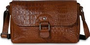 JACK GEORGES Hornback Croco Emma Petite Crossbody Bag