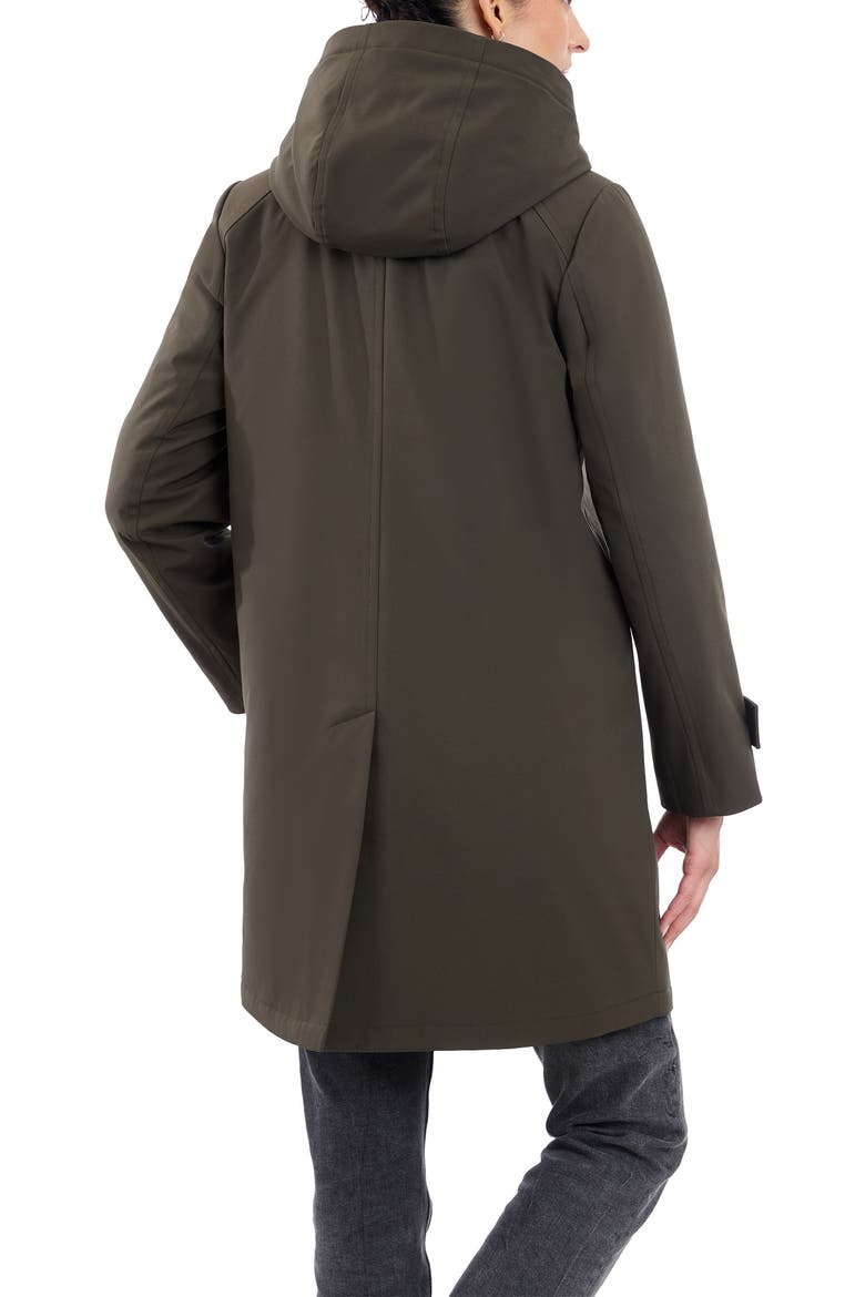 Water Resistant Bonded Raincoat with Bib Detail, Alternate, color, OLIVE
