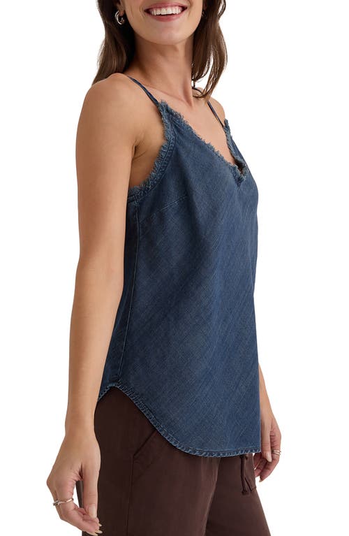 Bella Dahl Frayed Chambray Camisole In Blue