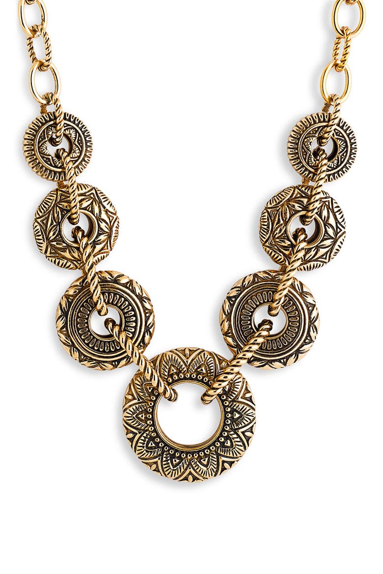 'Mayan' Bronze Link Necklace, Main, color, BRONZE