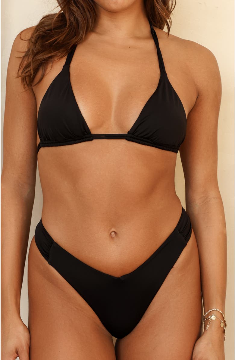 Dippin Daisys Lana Triangle Bikini Top, Alternate, color, Black