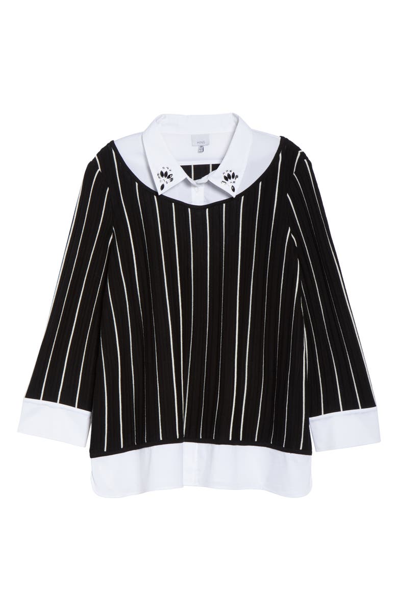 Ming Wang Layered Look Tunic, Alternate, color, 