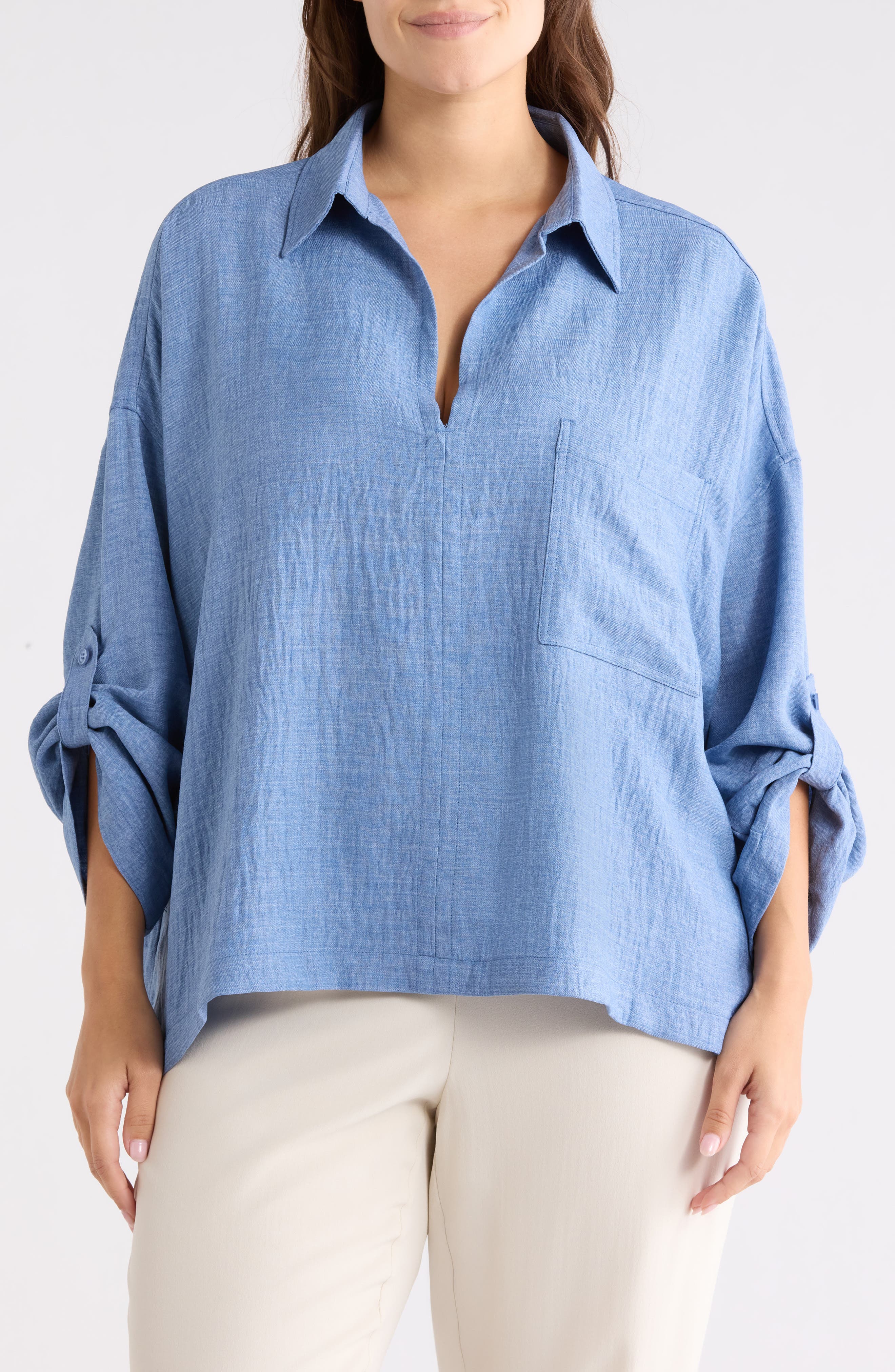 Roll Tab Sleeve Popover Top - image 3