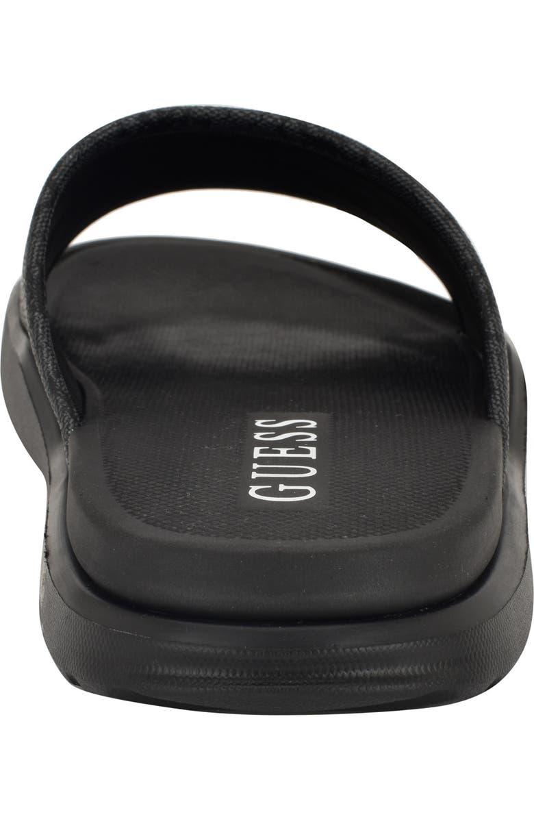 GUESS Margaria Slide Sandal, Alternate, color, Dark Grey Logo Multi