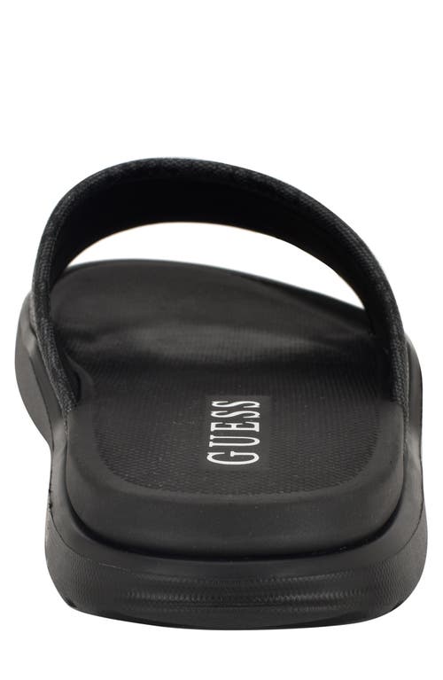 Guess Margaria Slide Sandal In Dark Grey Logo Multi